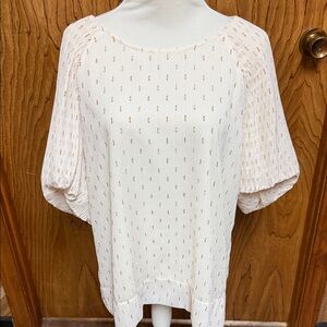 Elegant Cream Women's Top With Gold And Silver Dots Small.